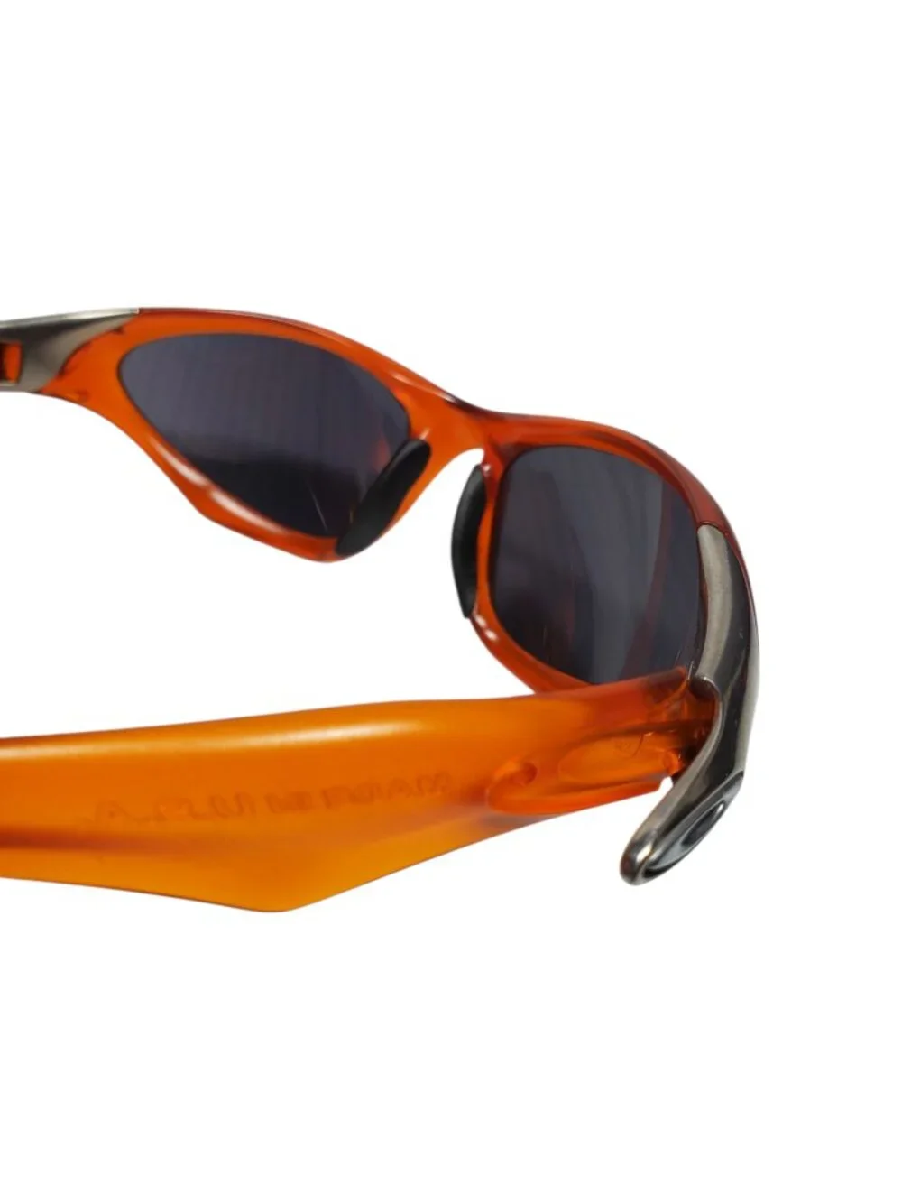 Vintage Y2K Oakley Scar Sunglasses Orange Frames Made USA